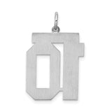 Sterling Silver Number 10 Pendant with Bold Block Font, Chunky Unisex Sports Charm