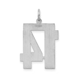 Sterling Silver Number 14 Pendant, Bold Block Numeral Design, Unisex Sports Charm