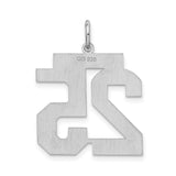 Sterling Silver Pendant, Bold Varsity Style Number 25 Charm for Men and Women