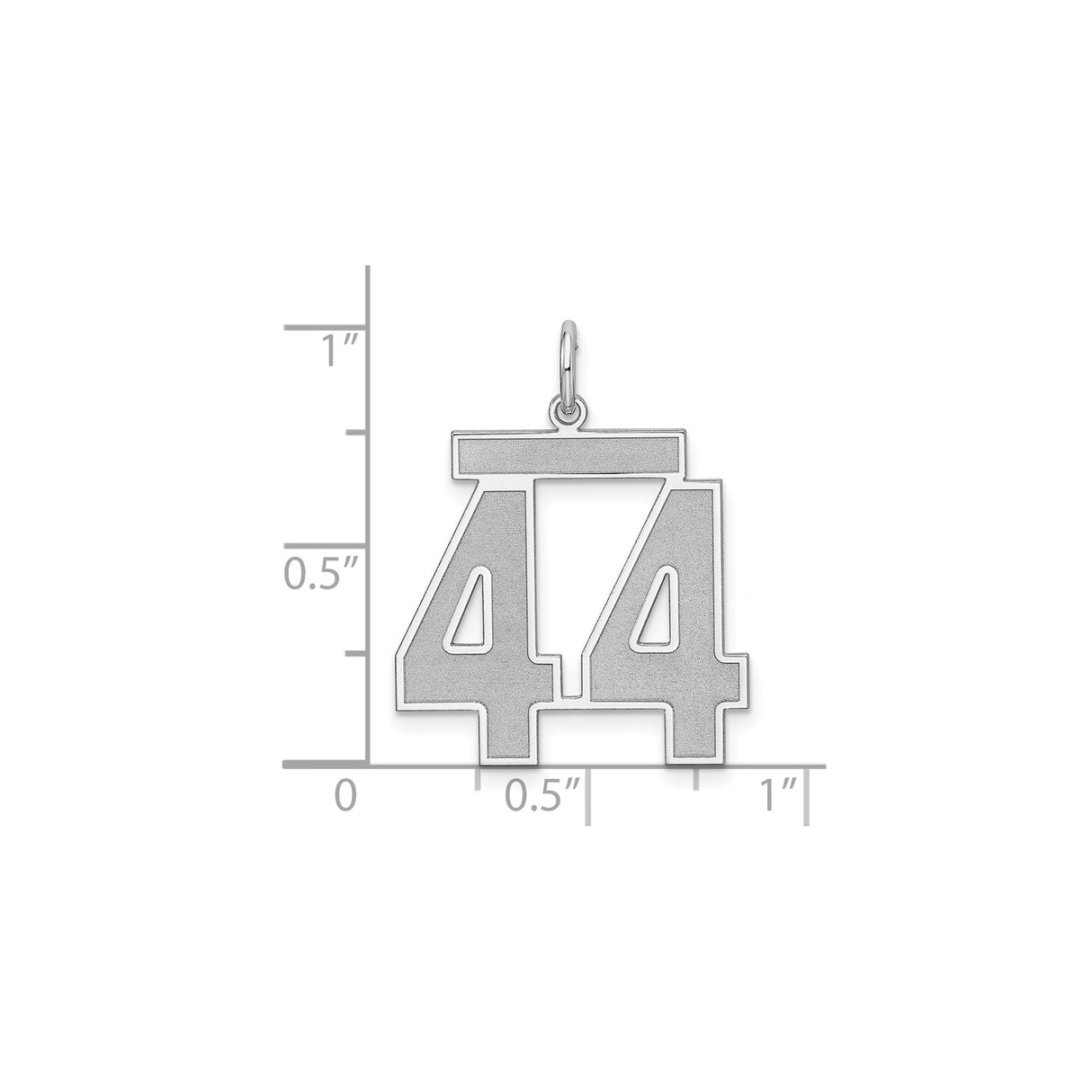 Sterling Silver Number 44 Pendant, Bold Block Sports Jersey Style for Men or Women