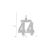 Sterling Silver Number 44 Pendant, Bold Block Sports Jersey Style for Men or Women