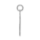 Large Satin Number 50 Charm Pendant in Real 925 Sterling Silver