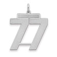 Sterling Silver Number 77 Pendant, Bold Modern Angel Number Charm for Men, Spiritual Jewelry