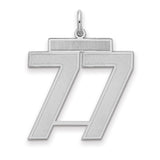 Sterling Silver Number 77 Pendant, Bold Modern Angel Number Charm for Men, Spiritual Jewelry