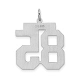 Large Satin Number 85 Charm Pendant in Real 925 Sterling Silver