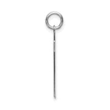 Large Satin Number 87 Charm Pendant in Real 925 Sterling Silver