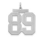 Large Satin Number 89 Charm Pendant in Real 925 Sterling Silver