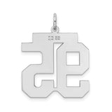 Large Satin Number 95 Charm Pendant in Real 925 Sterling Silver