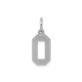 Sterling Silver Letter O Pendant Charm, Flat Block Initial Monogram, Unisex Jewelry for Necklace or Bracelet