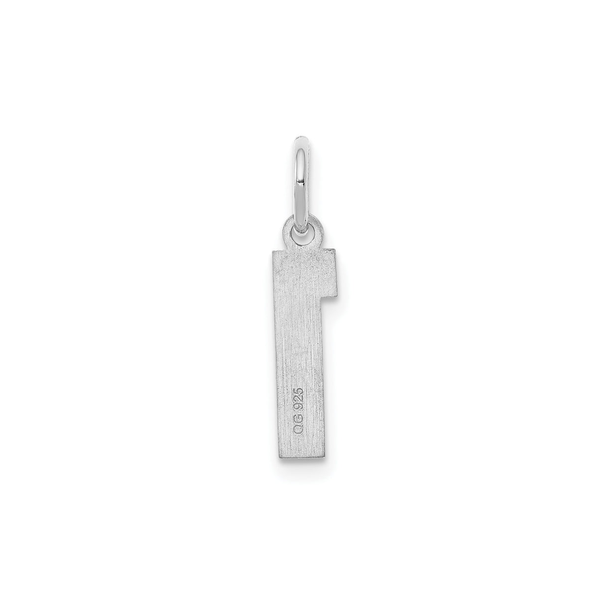 Sterling Silver Number One Charm Pendant, Polished and Textured Symbolic Jewelry