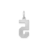 Sterling Silver Number 5 Pendant Charm, Bold Block Design, Unisex Lucky Number Jewelry
