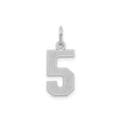 Sterling Silver Number 5 Pendant Charm, Bold Block Design, Unisex Lucky Number Jewelry