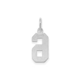 Sterling Silver Number Six Pendant Charm, Bold Block Style, Unisex Jewelry