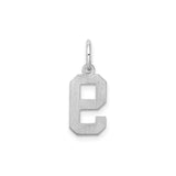Sterling Silver Number 9 Pendant Charm, Bold Block Design, Sports Fan Jewelry
