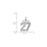 Sterling Silver Number 27 Pendant, Bold Block Numerals, Minimalist Unisex Charm