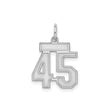 Sterling Silver Number 45 Pendant, Bold Block Style Sports Charm for Men and Women