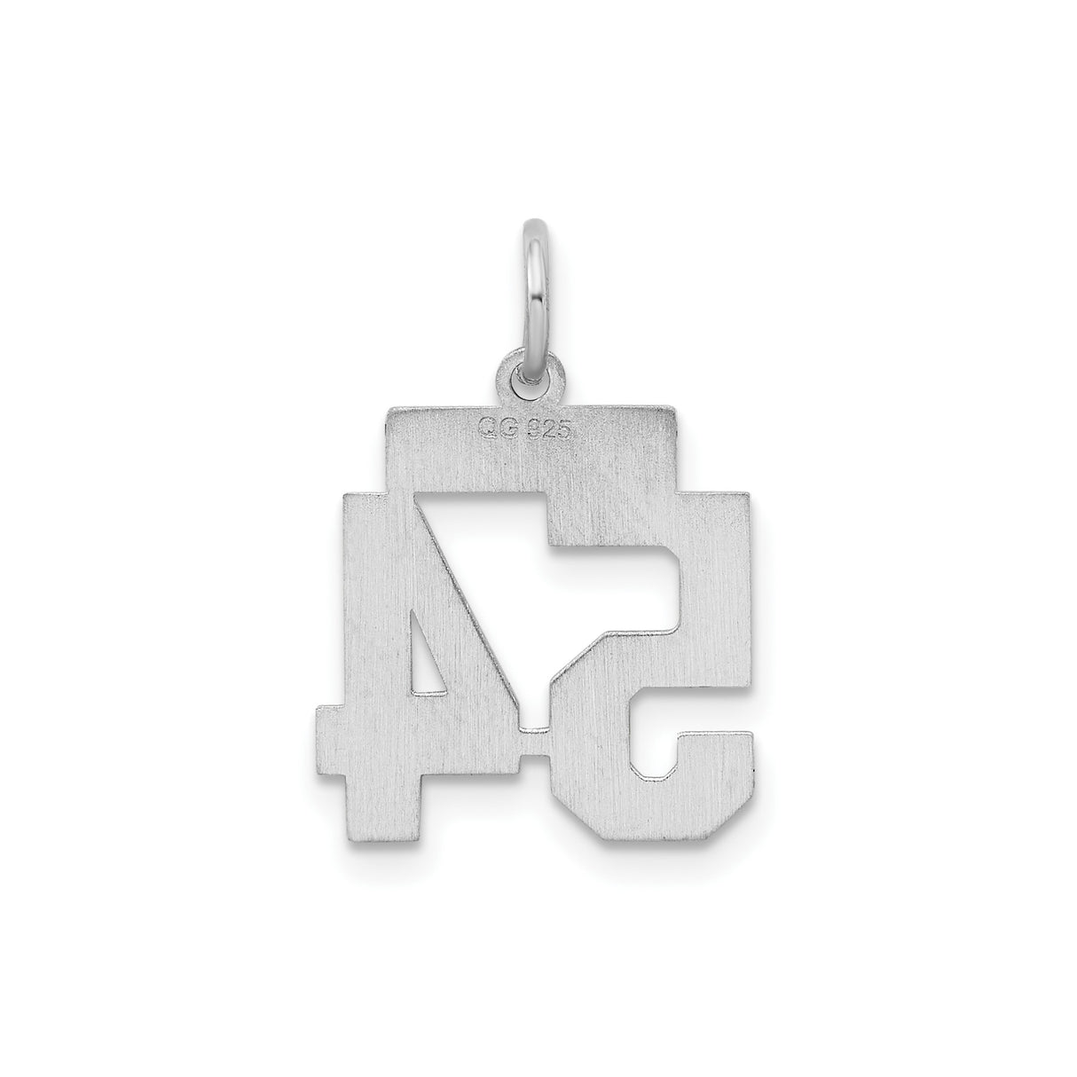 Sterling Silver Number 54 Pendant, Bold Block Sports Design, Masculine Jersey Charm