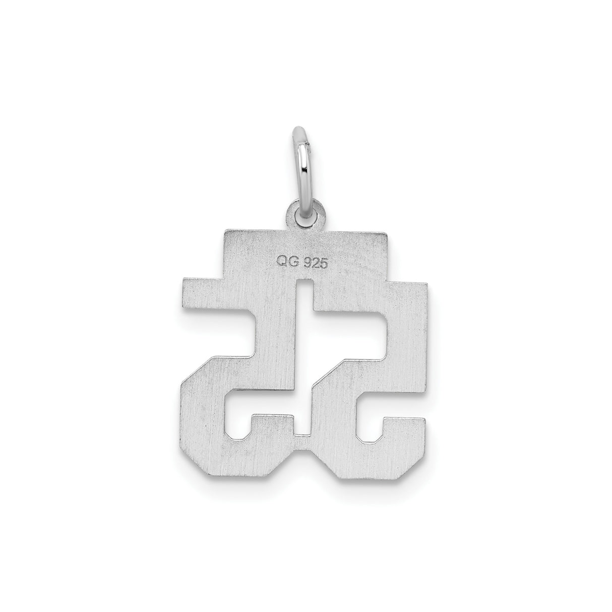 Sterling Silver Number 55 Pendant, Bold Block Jersey Design, Unisex Sports Charm