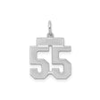 Sterling Silver Number 55 Pendant, Bold Block Jersey Design, Unisex Sports Charm