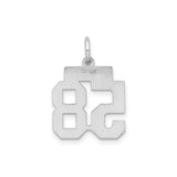 Sterling Silver Number 58 Pendant Charm, Bold Sports Jersey Style, Unisex Athletic Jewelry