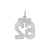 Sterling Silver Number 62 Pendant Charm, Bold Sports Jersey Style for Men or Women