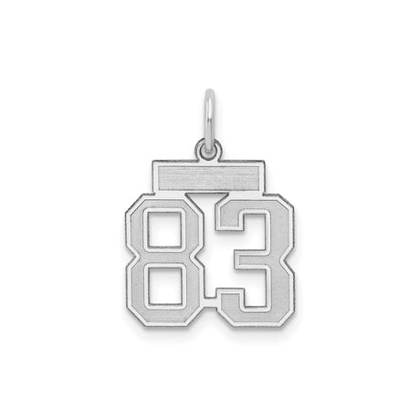 Sterling Silver Number 83 Pendant Charm, Bold Varsity Style for Men or Women