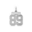 Small Satin Number 89 Charm Pendant in Real 925 Sterling Silver