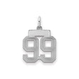 Sterling Silver Pendant, Varsity Style Number 99 Charm for Athletes and Sports Fans