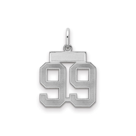 Sterling Silver Pendant, Varsity Style Number 99 Charm for Athletes and Sports Fans