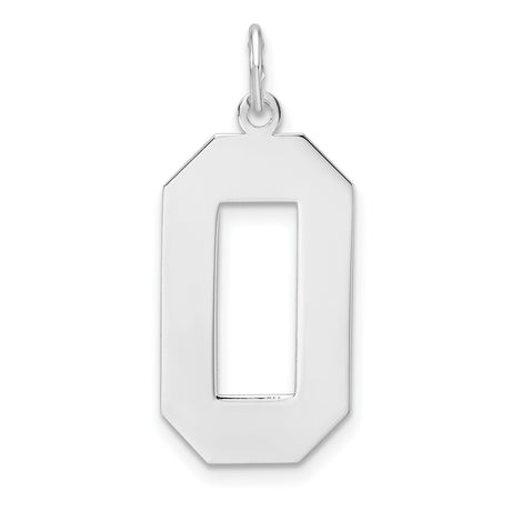 Sterling Silver Letter O Charm Pendant, Cutout Block Initial Monogram Jewelry