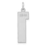 Sterling Silver Number 1 Pendant, Polished Minimalist Charm for Men and Women