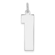 Sterling Silver Number 1 Pendant, Polished Minimalist Charm for Men and Women