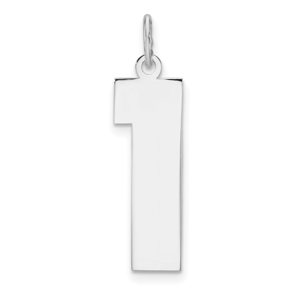 Sterling Silver Number 1 Pendant, Polished Minimalist Charm for Men and Women