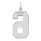 Sterling Silver Number 6 Pendant Charm, Bold Block Design, Unisex Numeric Jewelry