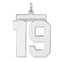 Polished Number 19 Charm Pendant in Real 925 Sterling Silver