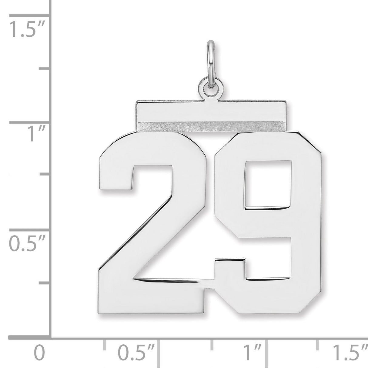 Polished Number 29 Charm Pendant in Real 925 Sterling Silver