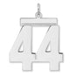 Polished Number 44 Charm Pendant in Real 925 Sterling Silver