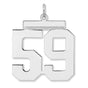 Polished Number 59 Charm Pendant in Real 925 Sterling Silver
