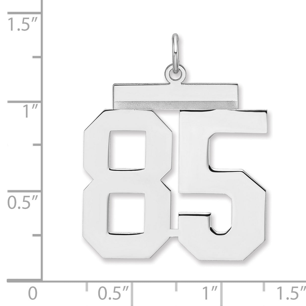 Polished Number 85 Charm Pendant in Real 925 Sterling Silver