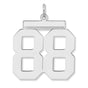 Polished Number 88 Charm Pendant in Real 925 Sterling Silver