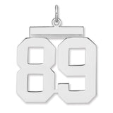Polished Number 89 Charm Pendant in Real 925 Sterling Silver