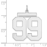 Sterling Silver Number 99 Pendant, Bold Block Numerals Sports Charm, Unisex Athletic Jewelry
