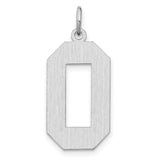 Sterling Silver Octagonal Pendant Charm with Initial O, Beveled Letter Design