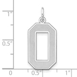 Sterling Silver Octagonal Pendant Charm with Initial O, Beveled Letter Design
