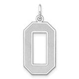 Sterling Silver Octagonal Pendant Charm with Initial O, Beveled Letter Design