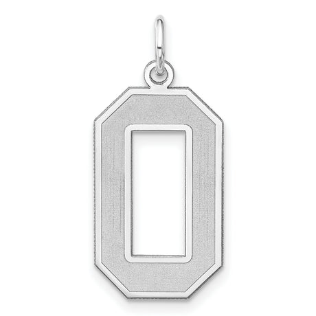 Sterling Silver Octagonal Pendant Charm with Initial O, Beveled Letter Design