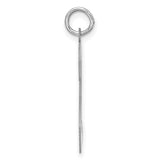 Sterling Silver Number 2 Pendant Charm with Bold Outline and Matte Interior Detail