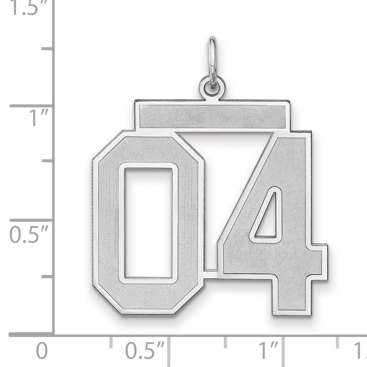 Satin Number 04 Charm Pendant in Real 925 Sterling Silver