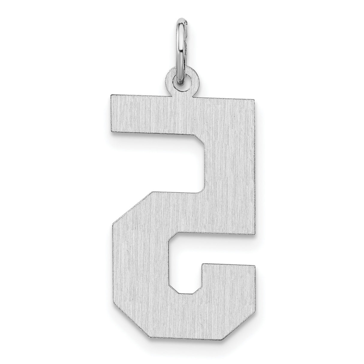 Sterling Silver Number 5 Pendant, Bold Varsity Font Charm, Unisex Jewelry