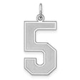 Sterling Silver Number 5 Pendant, Bold Varsity Font Charm, Unisex Jewelry